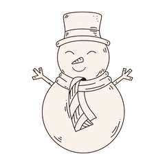merry christmas snowman design, winter season and decoration theme Vector illustration