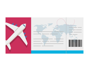 airplane ticket design, travel trip tourism and journey theme Vector illustration