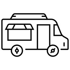 Hand drawn food truck icon
