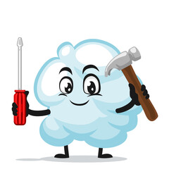 Vector illustration of cloud mascot or character
