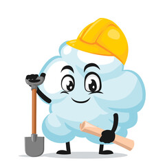 Vector illustration of cloud mascot or character
