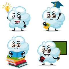 Vector illustration of cloud mascot or character