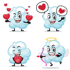 Vector illustration of cloud mascot or character