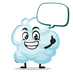 Vector illustration of cloud mascot or character