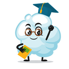Vector illustration of cloud mascot or character