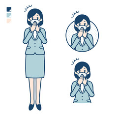 simple suit business woman mask_Accident
