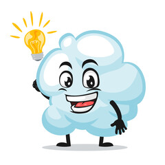 Vector illustration of cloud mascot or character