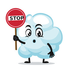 Vector illustration of cloud mascot or character