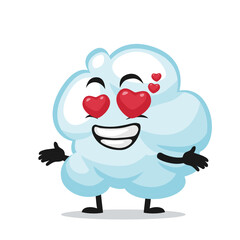 Vector illustration of cloud mascot or character