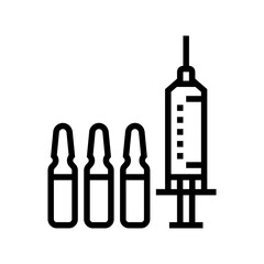 vaccine syringe line icon vector. vaccine syringe sign. isolated contour symbol black illustration