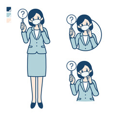 Fototapeta premium simple suit business woman mask_question-panel