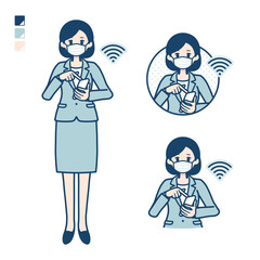 simple suit business woman mask_smartphone-touch