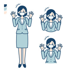 simple suit business woman mask_surprise