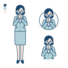 simple suit business woman mask_uneasy
