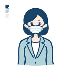 simple suit business woman mask_upper-body