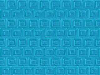 Discreet geometric pattern in blue colors. A swirling square pattern fills the surface.