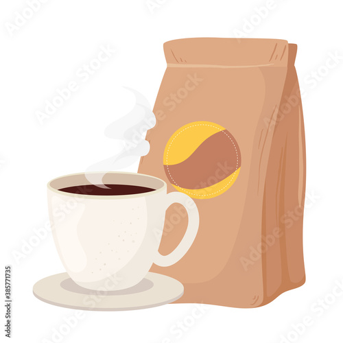 Coffee Beans Bag And Cup Design Of Drink Caffeine Breakfast And Beverage Theme Vector Illustration Wall Mural Gstudio Coffee Beans Bag And Cup Design Of Drink Caffeine Breakfast And Beverage Theme Vector Illustration Wall Mural Gstudio