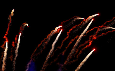 Fireworks at night as background.