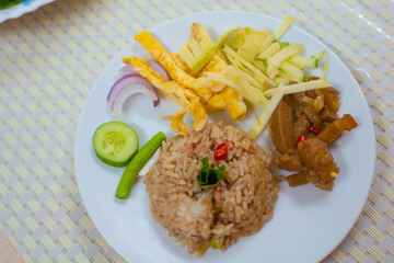 Fried rice menu at breakfast time