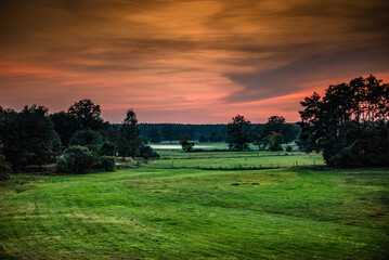 Beautiful sunset in the end of summer