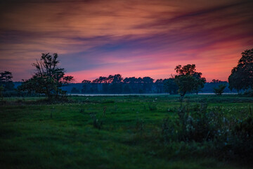 Beautiful sunset in the end of summer