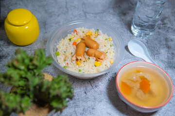 Fried rice menu at breakfast time