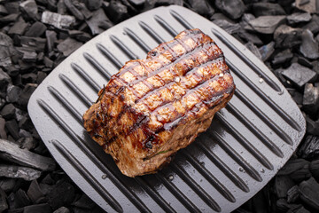 Grilled beef steaks with spices grilled.