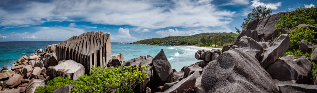 Tropical paradise - Seychelles islands, panoramic view