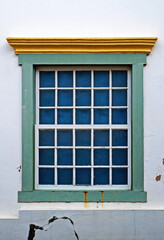 Colonial window in Sao Joao del Rei, Minas Gerais, Brazil 