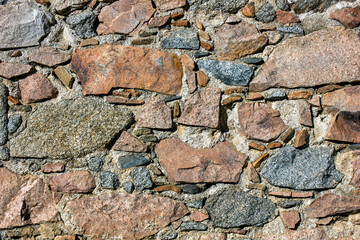 Natural stone wall background textured. Old house wall