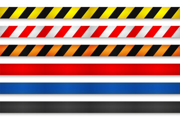 Realistic retractable caution belt. Crowd control strap barrier. Queue lines. Restriction border and danger tape.