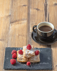 Spanish Puff Pastry with raspberry