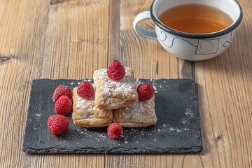 Spanish Puff Pastry with raspberry