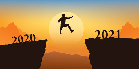  jump from 2020 to 2021 - new year 2021