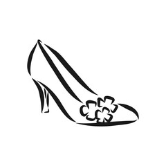 Woman's shoe, vector sketch, women's Shoe, vector sketch illustration