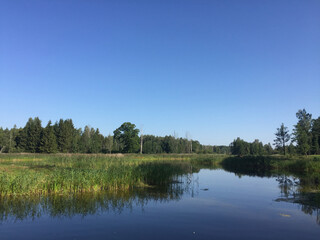 Fototapeta na wymiar Kirkilai lakes near Birzai, Lithuania