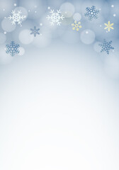 雪の結晶の背景素材　縦向き