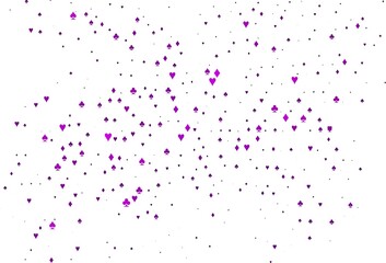 Naklejka premium Light Purple vector texture with playing cards.