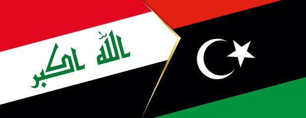 Iraq and Libya flags, two vector flags.