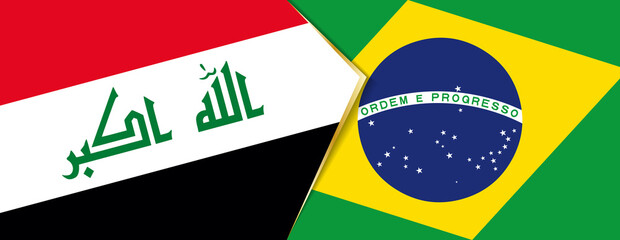 Iraq and Brazil flags, two vector flags.