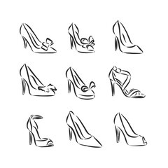 Woman's shoe, vector sketch, women's Shoe, vector sketch illustration