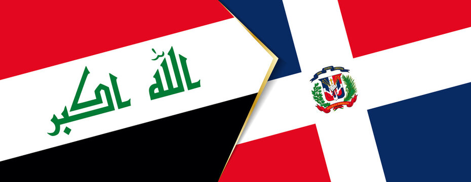 Iraq and Dominican Republic flags, two vector flags.
