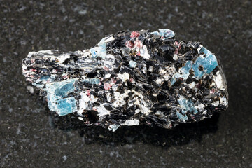 macro photography of sample of natural mineral from geological collection - unpolished Biotite rock...