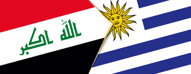 Iraq and Uruguay flags, two vector flags.