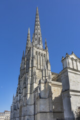 Fototapeta premium Bordeaux Cathedral (Cathedrale Saint-Andre de Bordeaux, from 1096) - Roman Catholic church dedicated to Saint Andrew. It is the seat of the Archbishop of Bordeaux. Bordeaux, France.