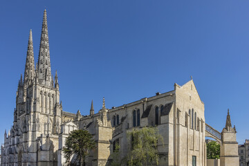 Obraz premium Bordeaux Cathedral (Cathedrale Saint-Andre de Bordeaux, from 1096) - Roman Catholic church dedicated to Saint Andrew. It is the seat of the Archbishop of Bordeaux. Bordeaux, France.