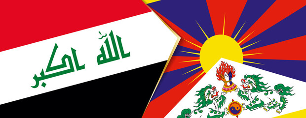 Iraq and Tibet flags, two vector flags.