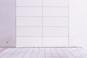 street wall background ,Industrial background, empty grunge urban street with warehouse brick wall