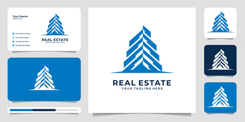 Real estate logo. abstract sign,symbol architecture logo template. premium Vector