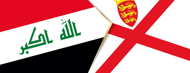 Iraq and Jersey flags, two vector flags.